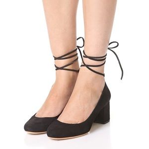 Loeffler Randall Ciara Suede Ankle Wrap Pumps Sz 9.5